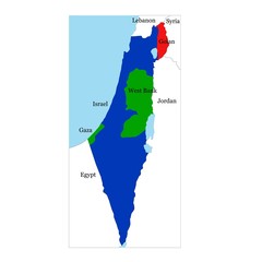 Wall Mural - vector map of Israel with neighboring countries