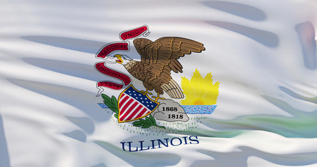 Wall Mural - Illinois Flag, High quality detailed 3d illustration