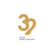 32 year Anniversary Logo Vector Template Design Illustration