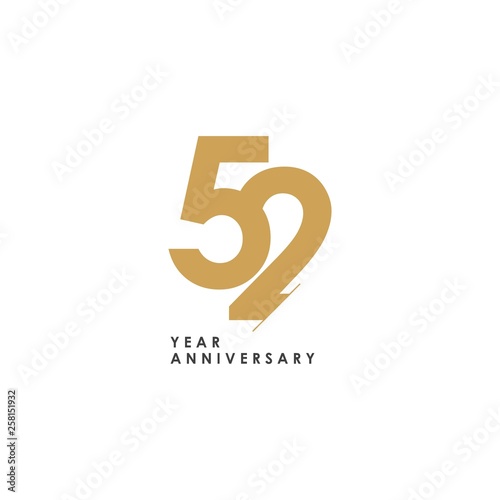 Fotografía 52 year Anniversary Logo Vector Template Design Illustration