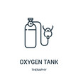 oxygen tank icon vector from theraphy collection. Thin line oxygen tank outline icon vector illustration.