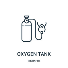 oxygen tank icon vector from theraphy collection. thin line oxygen tank outline icon vector illustra
