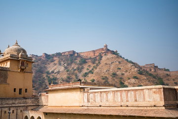 Scenic view of Amber or Amer fort in Jaipur, India