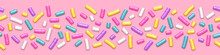 Seamless Wide Background With Many Decorative Sprinkles