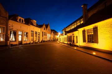 Wall Mural - Night Scene at Harderwijk Gelderland with clear sky and monumental historic center