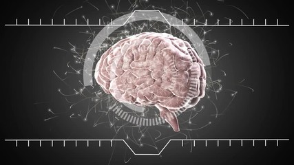 Poster - brain rotating and white circles