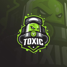 Toxic Mascot Logo Design Vector With Modern Illustration Concept Style For Badge, Emblem And Tshirt Printing. Angry Toxic Illustration For Sport Team.