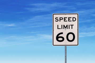 Wall Mural - Speed Limit 60 Road Sign