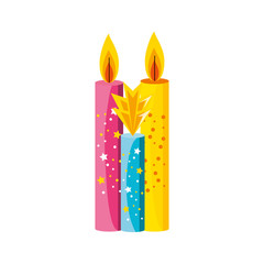 Wall Mural - set of birthday candles isolated icon