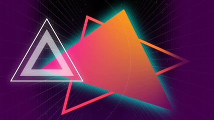 Poster - Three different triangle. One explosing, une full of orange, the last one empty 