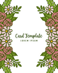 Vector illustration crowd leaf flower frame beautiful for vintage card template style