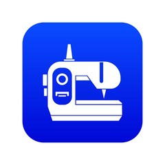 Wall Mural - Sewing machine icon digital blue for any design isolated on white vector illustration