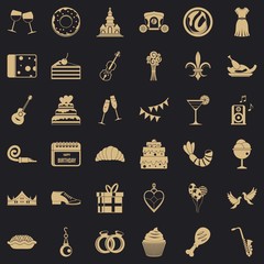 Wall Mural - Banquet icons set. Simple style of 36 banquet vector icons for web for any design