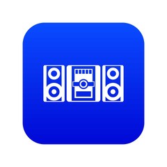Poster - Music center icon digital blue for any design isolated on white vector illustration