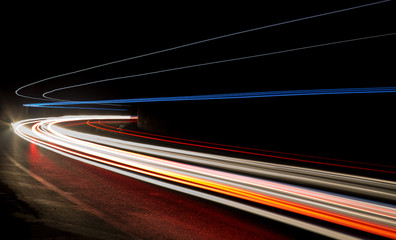 Wall Mural - light trails in tunnel