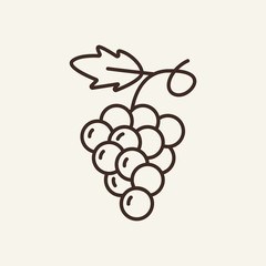 Poster - Grape line icon