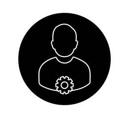 Fototapete - Account Security rounded button Icon. Vector EPS.