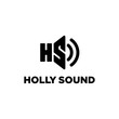 initial H and S with sound logo design concept