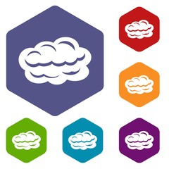 Poster - Technology cloud icons vector colorful hexahedron set collection isolated on white