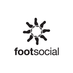 Wall Mural - foot social community logo design concept