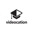 Black School education video or video education logo design concept