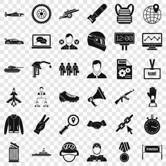Poster - Big victory icons set. Simple style of 36 victory big vector icons for web for any design