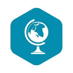 Poster - Globe icon in simple style isolated on white background. Geography symbol