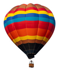 Wall Mural - Isolated photo of hot air balloon isolated on white background.