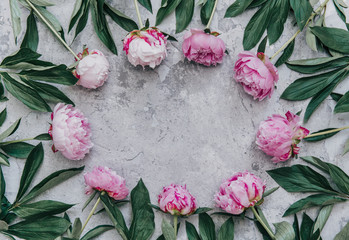 Canvas Print - Flat Lay Pink Peony