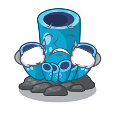 Sticker - Crying blue sponge coral isolated the mascot