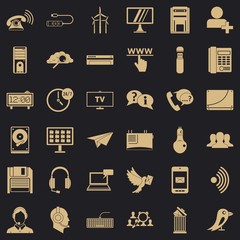 Poster - Communication icons set. Simple style of 36 communication vector icons for web for any design