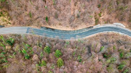 Wall Mural - Drone view of the Rampe de Laffrey in the Alps Grenoble France