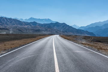 Wall Mural - Highway across the Grand Canyon, Xinjiang, China 