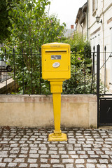 yellow mailbox, france