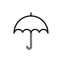 Poster - Vector image of a flat, isolated, linear umbrella icon. Design a flat black umbrella icon