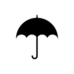 Poster - Vector image of flat, isolated, umbrella icons. Design a flat black umbrella icon