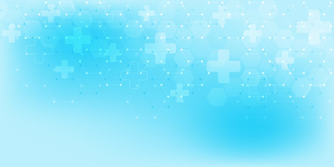 Wall Mural - abstract medical background with hexagons pattern. concepts and ideas for healthcare technology, inn