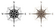 Compass, isolated vector illustration in both black and color versions