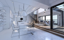 Design Mockup In White And Color Of Luxury House