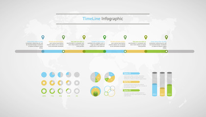 Aufkleber - Timeline vector infographic. World map
