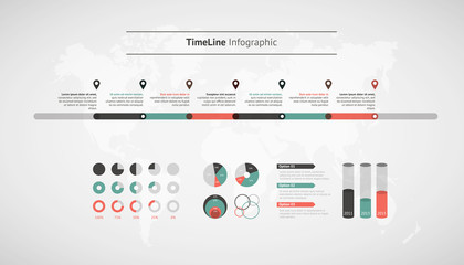 Aufkleber - Timeline vector infographic. World map