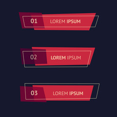 Aufkleber - Set of flat geometric polygon vector banners.