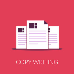 Poster - Document flat icon. Copy writing. Copy documents. Vector isolated illustration for graphic and web design.