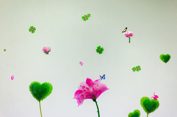 Wall Mural - flowers on white background