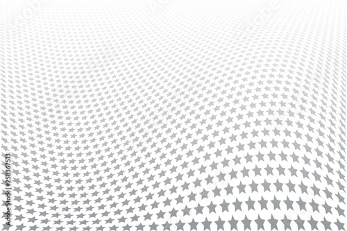 Stars pattern. Wavy textured background. 3D illusion.