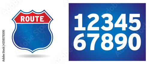 Fotografía US Route shield with numbers separated