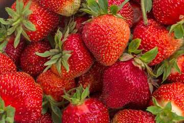 Wall Mural - Background from large strawberries