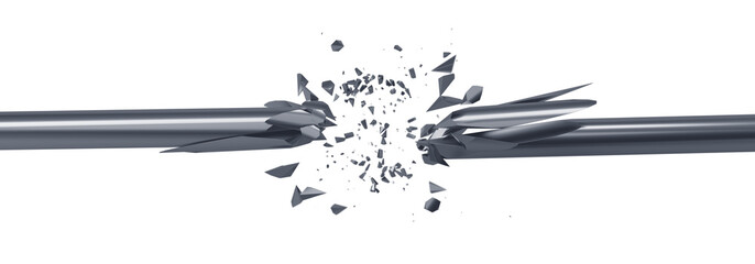 Poster - Abstract 3d render of broken line, modern background design with cracked shape