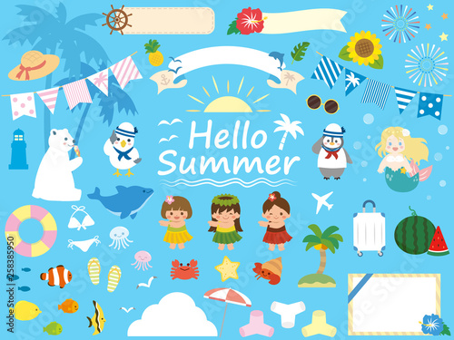 夏のかわいいイラスト素材集 Stock Vector Adobe Stock