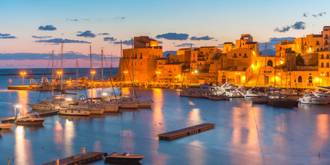 Fototapete - Castellammare del Golfo at sunset, Sicily, Italy